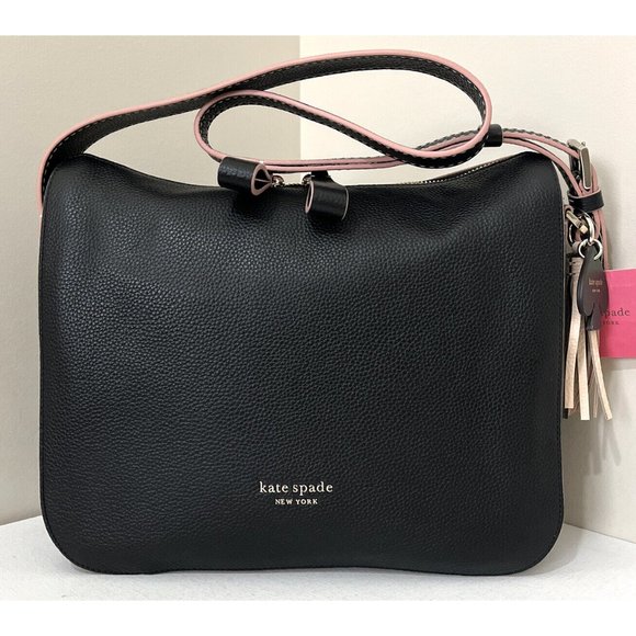 New Kate Spade Anyday Medium Shoulder Bag Pebble Leather Black multi - Picture 2 of 6
